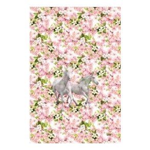 Hvide heste p� blomster