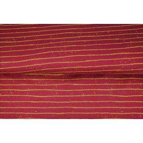 Mrk rd med gule striber