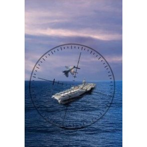 Panel med slagskib og jagerfly