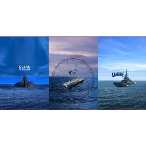 Panel med skib, ubd og jagerfly