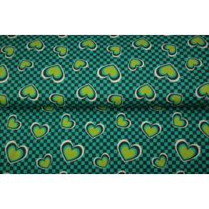 Hjerter p tern i grn og bl rest 50 cm