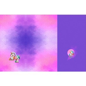 Enhjrning pink og lilla panel