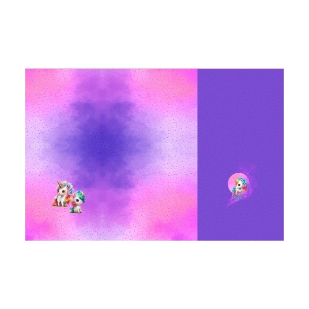 Enhjrning pink og lilla panel