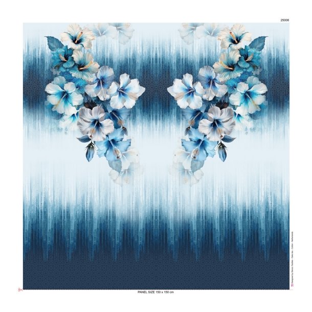 Panel med blomster bl farver