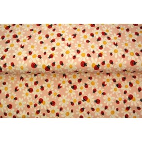 Blomster og mariehner p lyserd