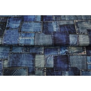 Jeans lommer i bl farver