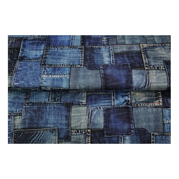 Jeans lommer i bl farver