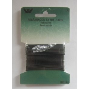 Rund elastik sort 1,5 mm