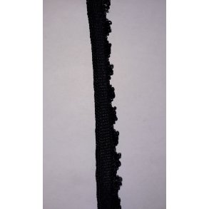 Foldeelastik med tungekant, sort