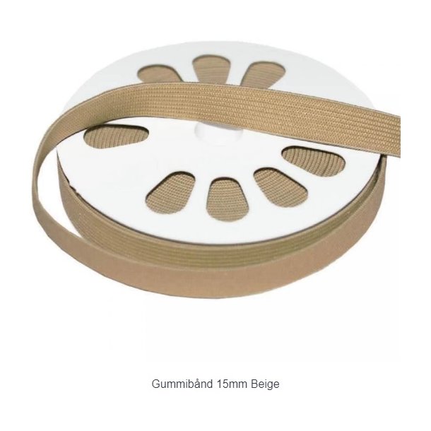 Elastik 15 mm beige