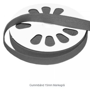 Elastik 15 mm mrkegr
