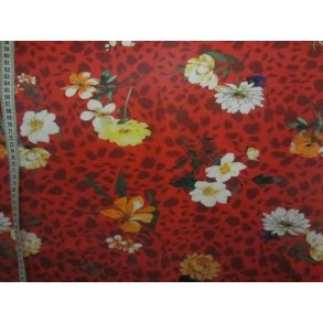 Blomster p rd leopardmnster