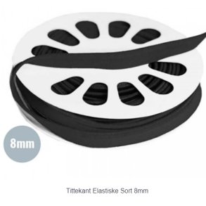 Tittekant sort elastisk